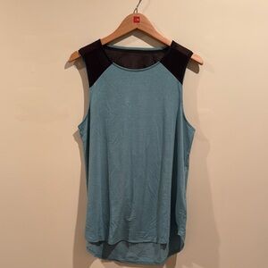 Green and Blue Relaxed Sleeveless Tank Top